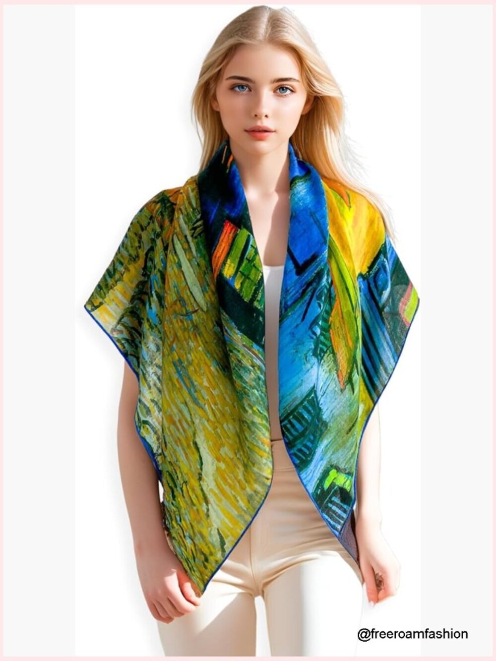 Featherlight Cashmere Square Shawl Wrap 36x36 Art Print Travel
